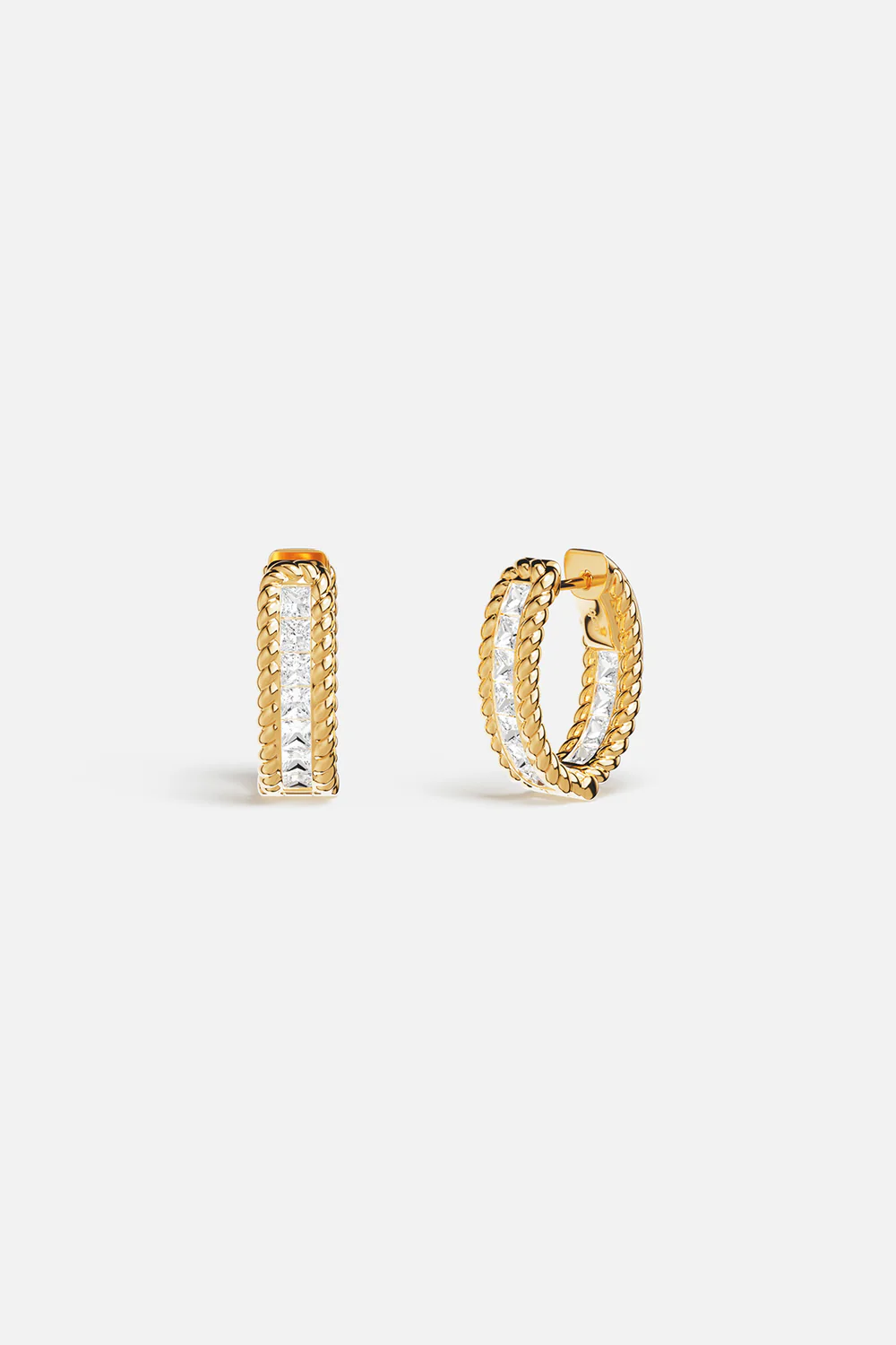 Torsade Pavé Hoop Earrings